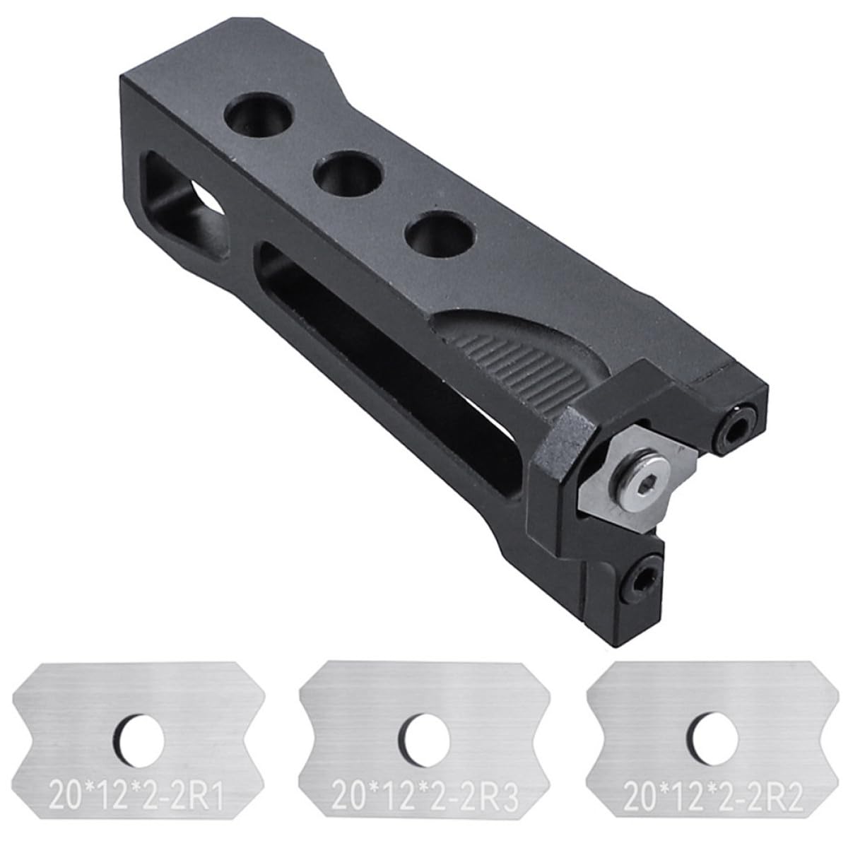 Pialla Manuale per Lavorazione del Legno in Lega di Alluminio 6061 Lame Intercambiabili a Raggio Curvo, Utensile da Banco per Rifinitura e Sbavatura Legno, Set da 4 Pezzi