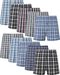 JupiterSecret Boxershorts Herren Baumwolle Unterhosen Männer Amarican Boxershorts 6er und 10er Packs, 10er Pack Silber, XL