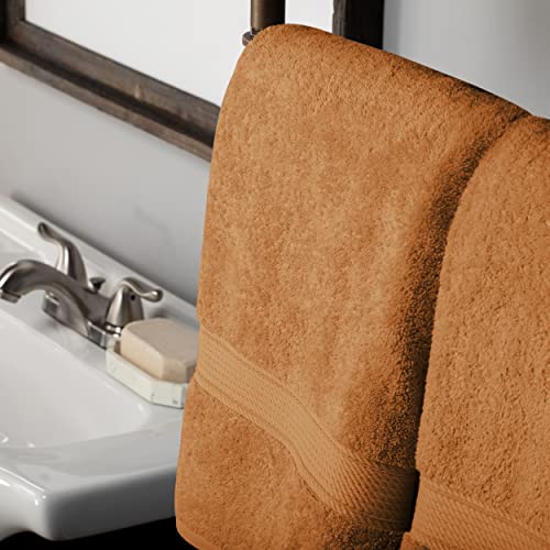 Superior - 900Gsm Bath Rt Egyptian Cotton Solid Towel Set, 2Pc Bath, Rust, 2 Count #TOP6