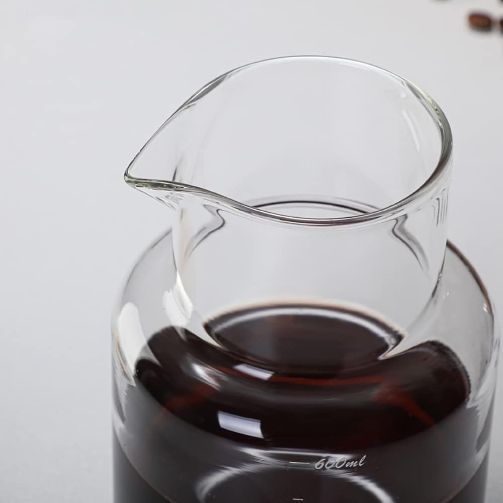 Cold Brew Dripper-Kaffeemaschine, 600-ml-Glas-Cold-Brew-Maker mit Dripper mit einstellbarer Rate, Cold Brew Drip Tower, Tropftyp-Kaltextraktionskaffeemaschine for Eiskaffee und Eistee(Color:Clear)