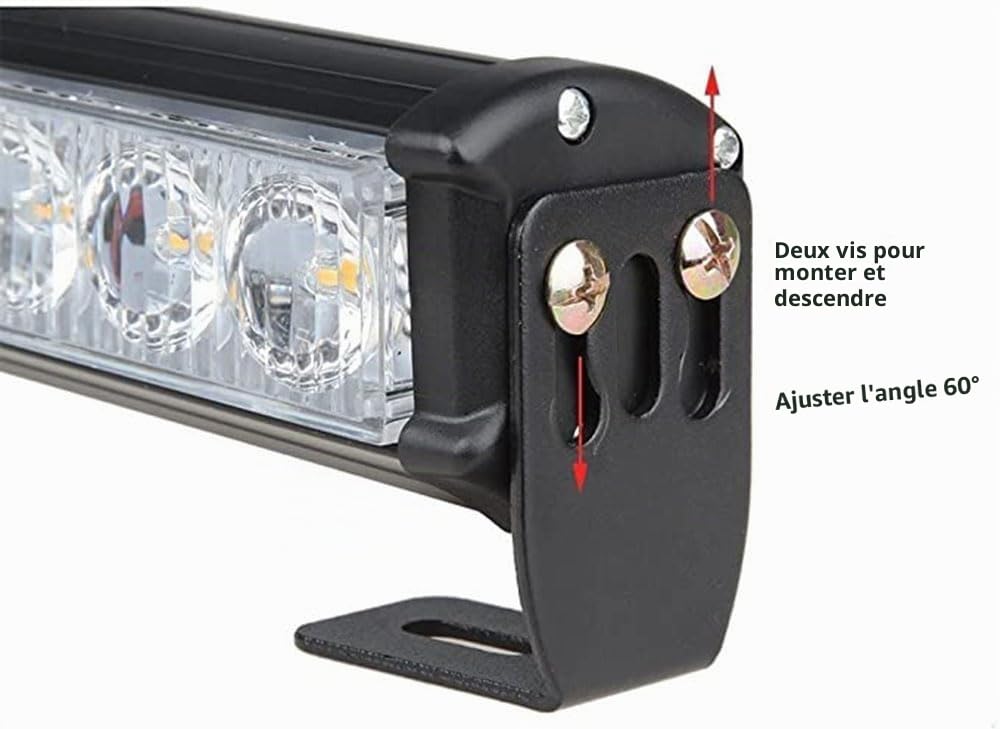 TangDao Lumière Stroboscopique Avertissement 12V 16W 16LED 45CM Bande Éclairage Flash Voiture Camion Caravane (Bleu Rouge)