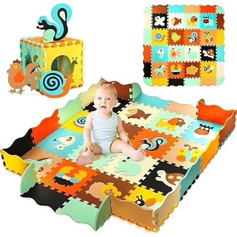 HOLYFUN 16 Tiles Play Mats Cover