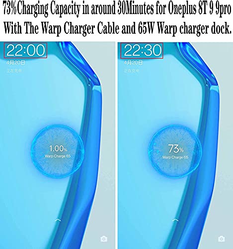 Image of One Plus Warp Dash SUPERVOOC 65w Charger with USB to C Cable Compatible with One Plus 10T, 10R, 10pro, 9 pro, 9RT, 9, 8, 8t