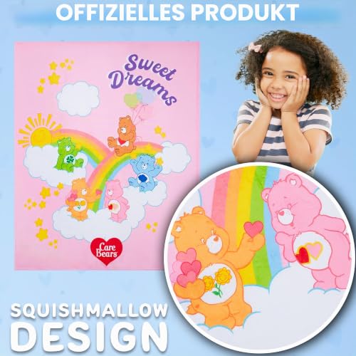 Care Bears Kuscheldecke 130x150 cm für Kinder, Flauschige Fleecedecke mit Motiv, Weiche Decke für Sofa und Bett, Geschenk Mädchen und Jungen – Ansicht 2
