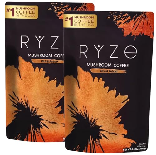 RYZE SUPERFOODS Mushroom Dark Roast Coffee Starter Kit,...