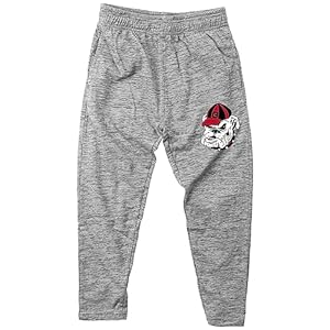 Wes and Willy Youth Boys Cloudy Yarn College Athletic Pant (Georgia Bulldogs, Charcoal, Youth Large)