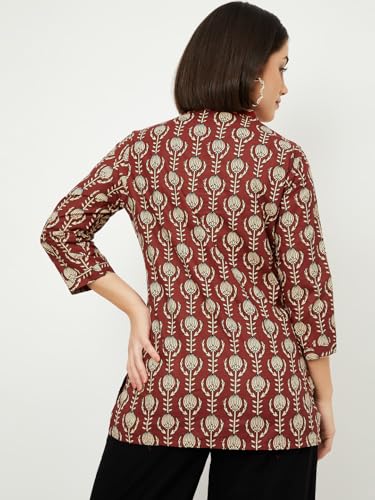Image of Max Women's Cotton Blend Regular Fit Casual Kurta