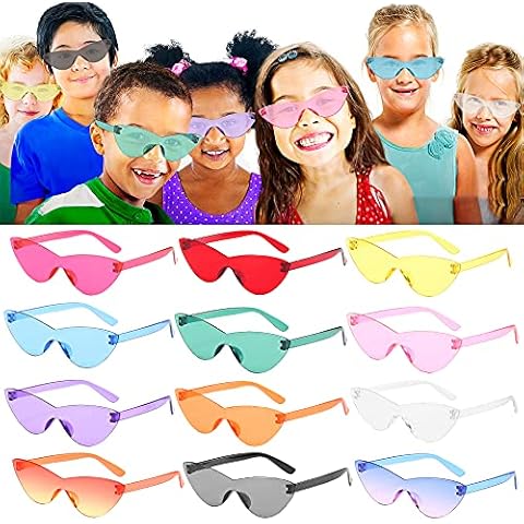 PLANTURECO Party Glasses 12 Pack, Sunglasses Bulk, Party Glasses for Adults, Cute Cat Eye Sunglasses for Kids - Party Favors for Birthday Graduation Beach Pool Party(Cat Eye) Cover