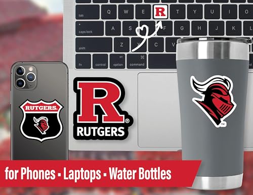 Image of Rutgers Sticker Sticker Variety Pack for Car Water Bottle Phone 14 Pc Gift