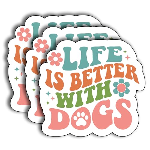 Pegatinas decorativas (La vida es mejor con perros)