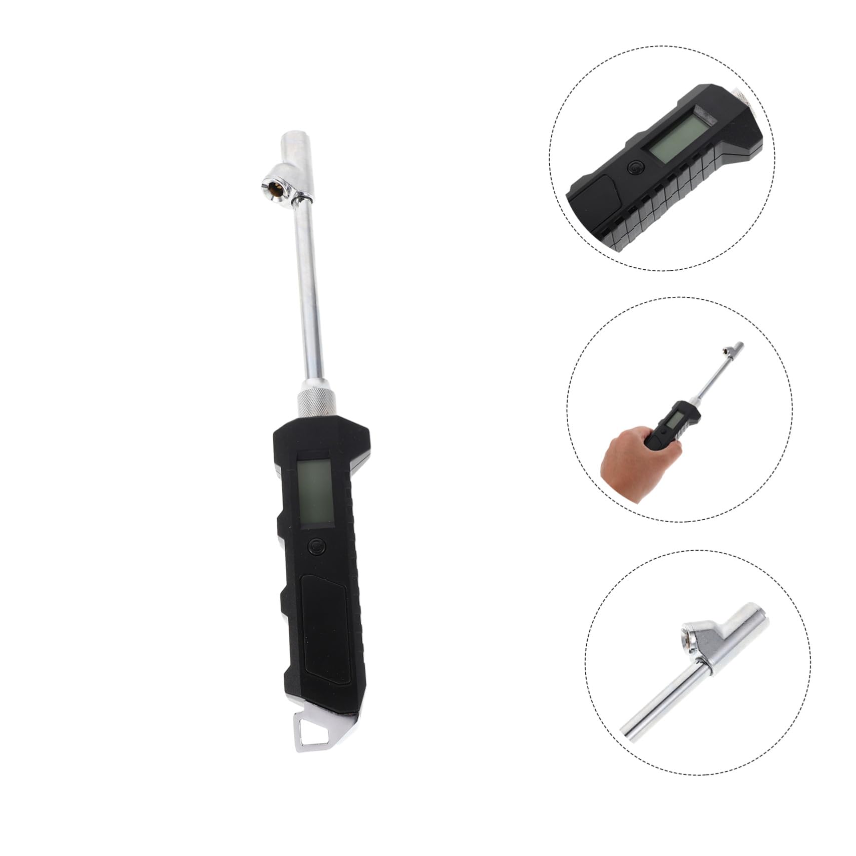 Manomètre Numérique de Précision pour Pneus, Double Tête, Écran Lcd