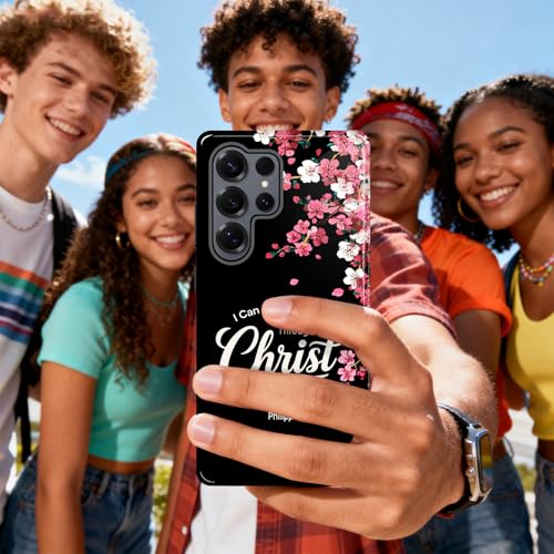CICPLKSE for Samsung Galaxy S26 Ultra Case, Shockproof Dual Layer Soft TPU + Hard PC Protective Cover, Raised Camera & Screen, Glossy Slim Grip for Women Girls,Floral Christian Quote - image 7