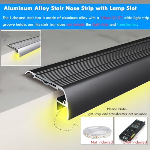 Canal de perfil antideslizante para escalera con LED 36 pulgadas miniatura 3