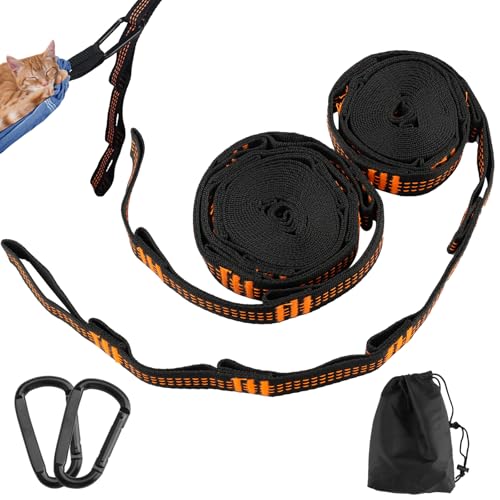 Sujeciones y anclajes para hamacas 2 Foydream 2 Pcs Correas de Hamacas, 2 m x 2,5 cm Correas de Columpio 300kg, Cuerda de Suspensión para Hamaca con 2 Mosquetones, Faijación para Hamacas para Saco Boxeo, Silla Colgante, Columpio, Yoga