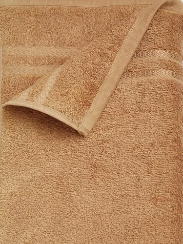 Image of Welspun Arlo 100% Cotton Bath Towel | Towels for Bath Large Size | Soft & Highly Absorbent Cotton Bath Towel | Quick Dry Bathing Towel for Men & Women | 70 x 137 cm | Tan