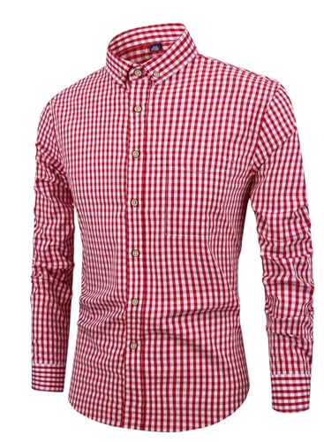 Image of Glowic Men's Checkered Casual Shirt | Full Sleeve Button-Down Shirt | Comfortable Breathable Fabric | Perfect for Casual Office and Outing Wear