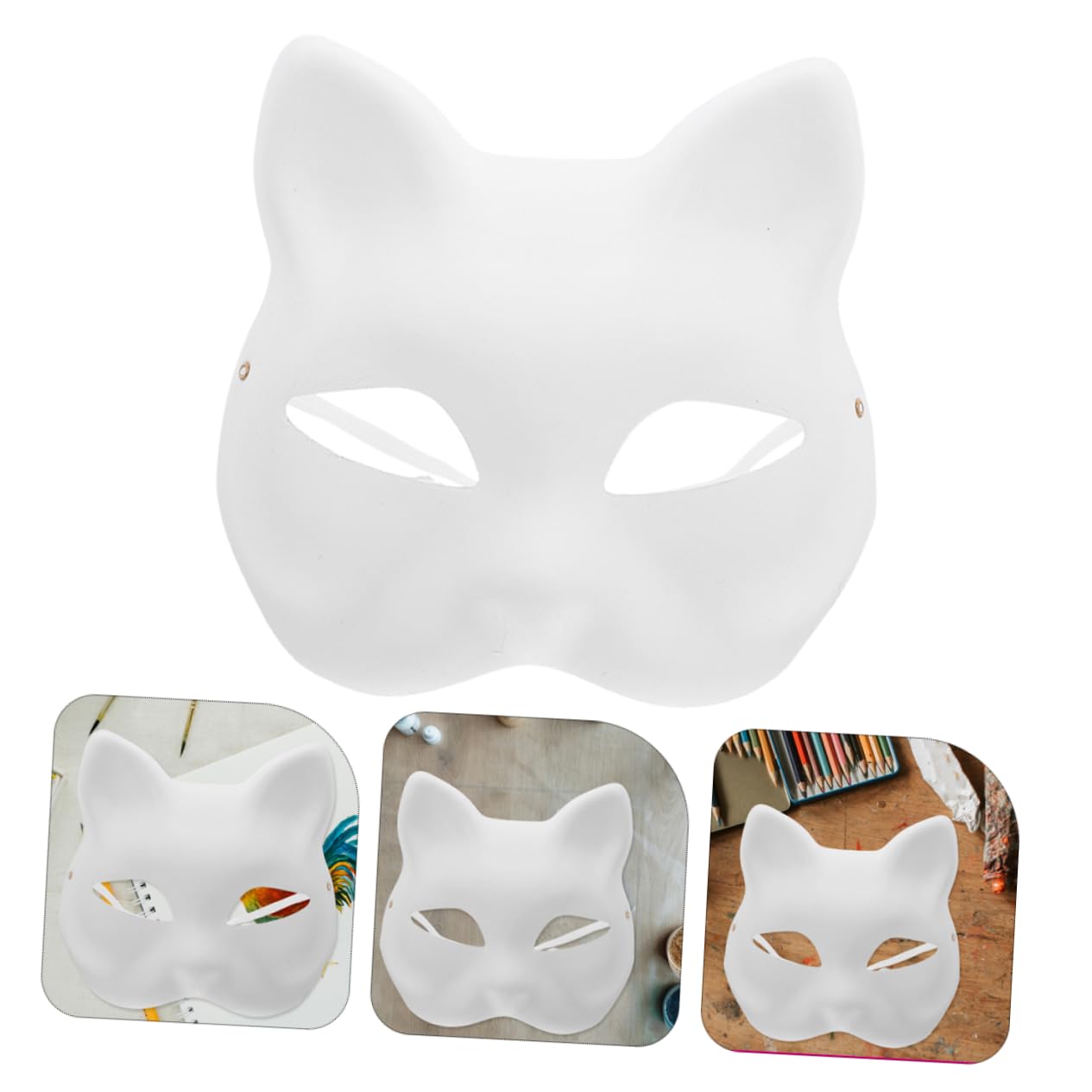 Amazon.co.jp: 15個 半顔猫 未塗装 張り子 猫 テリアン ペイント可能な