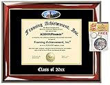 AllGiftFrames Custom Diploma Frame Embossed University of Wisconsin Stout College Best Graduation Degree Frame UW Stout Double Campus Fisheye Picture Frame Cheap Gift