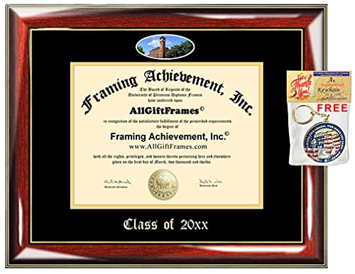 AllGiftFrames Custom Diploma Frame Embossed University of Wisconsin Stout College Best Graduation Degree Frame UW Stout Double Campus Fisheye Picture Frame Cheap Gift