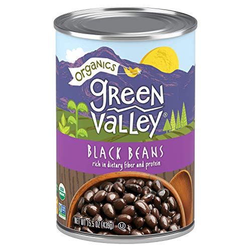 Green Valley Organics Black Beans | USDA Organic | Non-GMO | Delicious & Meaty | 15.5 Ounce can (Pack of 4)