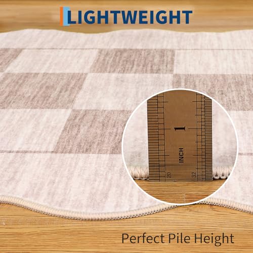 Tapete rectangular 9x12 pies beige con diseño moderno miniatura 6