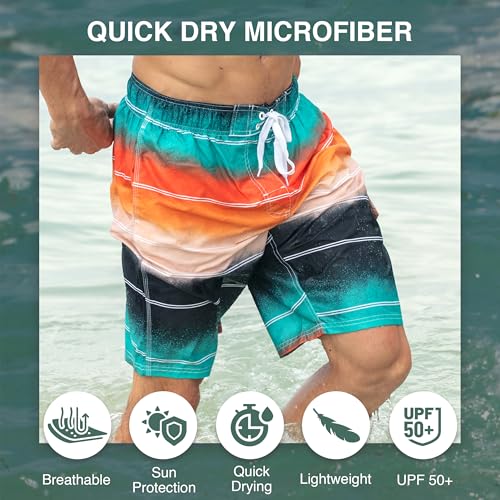 Image of Kanu Surf Men's Big Viper Extended Size Stripe Swim Trunk