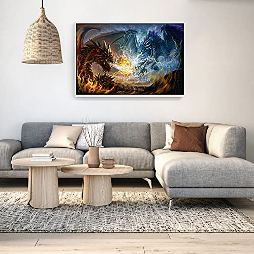 Puzzles for Adults 1000 Piece Jigsaw Puzzles Fire Dragon and Electric Dragon Fight Puzzle Game for Indoor Activity Family Game Toy Gifts (27.5"x 19.7") miniatura 7