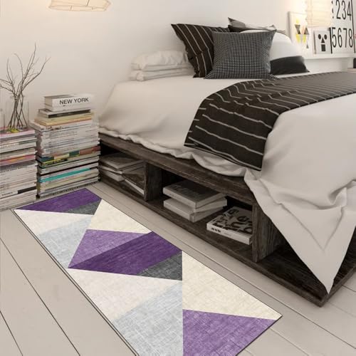 Alfombra morada para decorar pasillos del hogar con retazos modernos 3