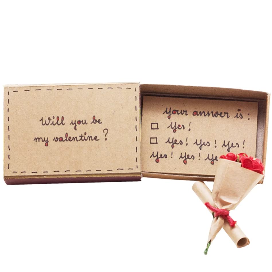 immi Mini Überraschung Streichholzschachtel Rosen Geschenk (Will you be my Valentine)