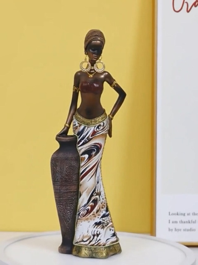 Estatua Africana Resina Hecha a Mano 12.4 Pulgadas miniatura 7