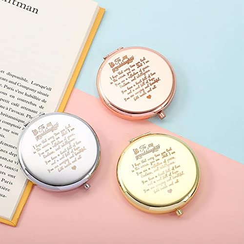 To My Granddaughter, You're Amazing And Beautiful, Pocket Encouragement Mirror, Compact Makeup Mirror - Image 3
