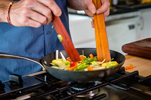 Earlywood L-SAUTE-J 13 In Handmade Kitchen Cooking Utensil, Thin Dark Wood Saute Spatula thumb #3