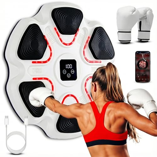 Arcanix Boxe parede musical com luvas de boxe - máquina de boxe musical parede com Bluetooth painel com música Punch com luzes para adultos e crianças máquina de boxe musical Boxing Machine 9