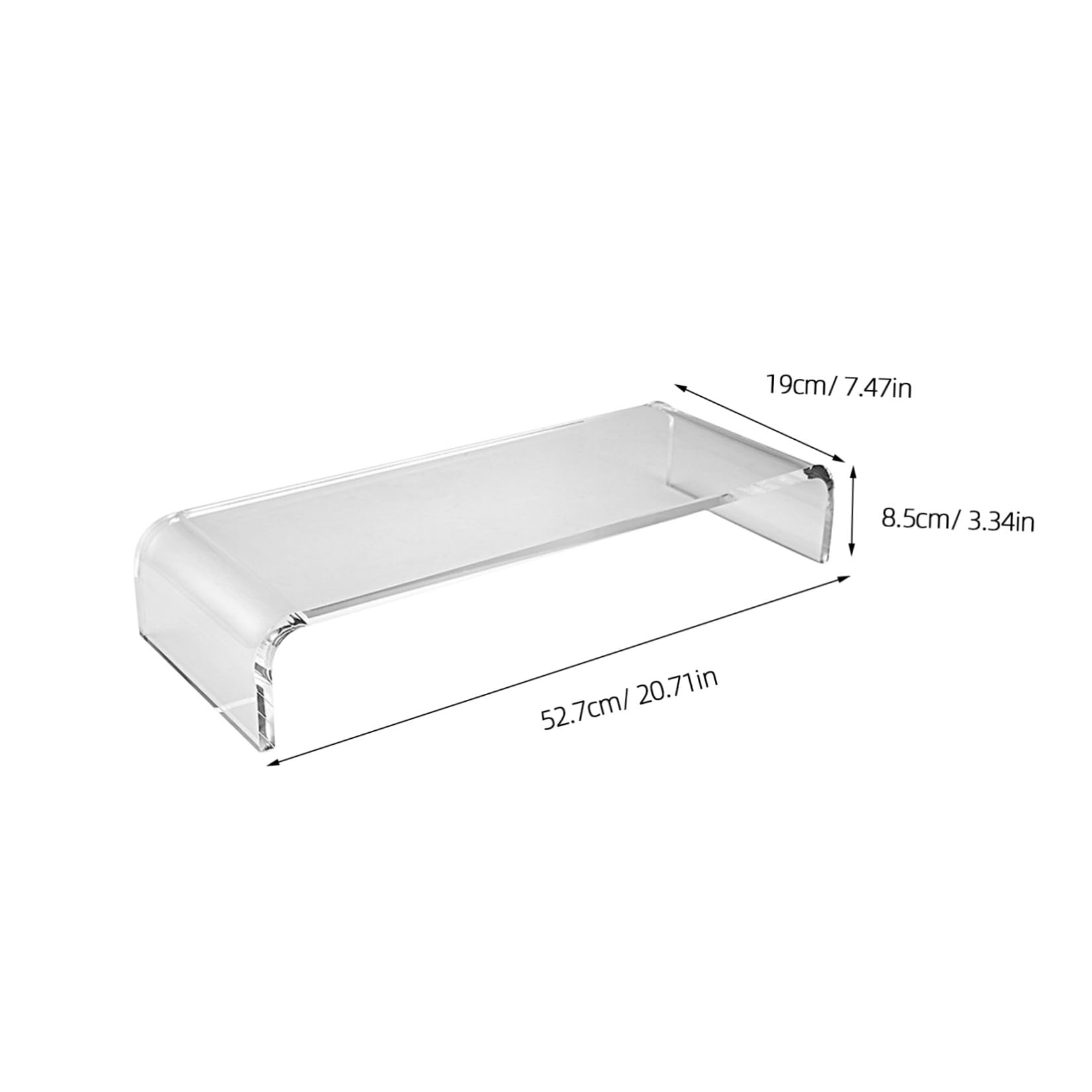 Uonlytech Supporto Alza Monitor in Acrilico Trasparente con Protezione Tastiera Resistente Rialzo per Laptop e Computer da Scrivania Miglioramento Postura e Organizzazione Ufficio