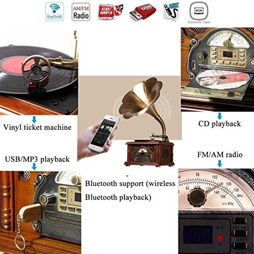 WSMLA Turntable Record Player 3 Vitesses avec Subwoofer Version Portable Gramophone Big Horn Gramophone - Les Beatles, Paul McCartney, John Lennon, RIngo Starr, George Harrison WSMLA Turntable Record Player 3 Vitesses avec Subwoofer Version Portable Gramophone Big Horn Gramophone – Image 7