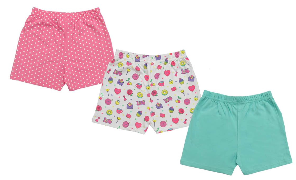 Clothe Fun Baby Girls Fancy Printed Shorts (Pack of 3) (12 Months-18 Months, Combo:-9 White AOP, Pink, Mint) - Image 5 thumbnail