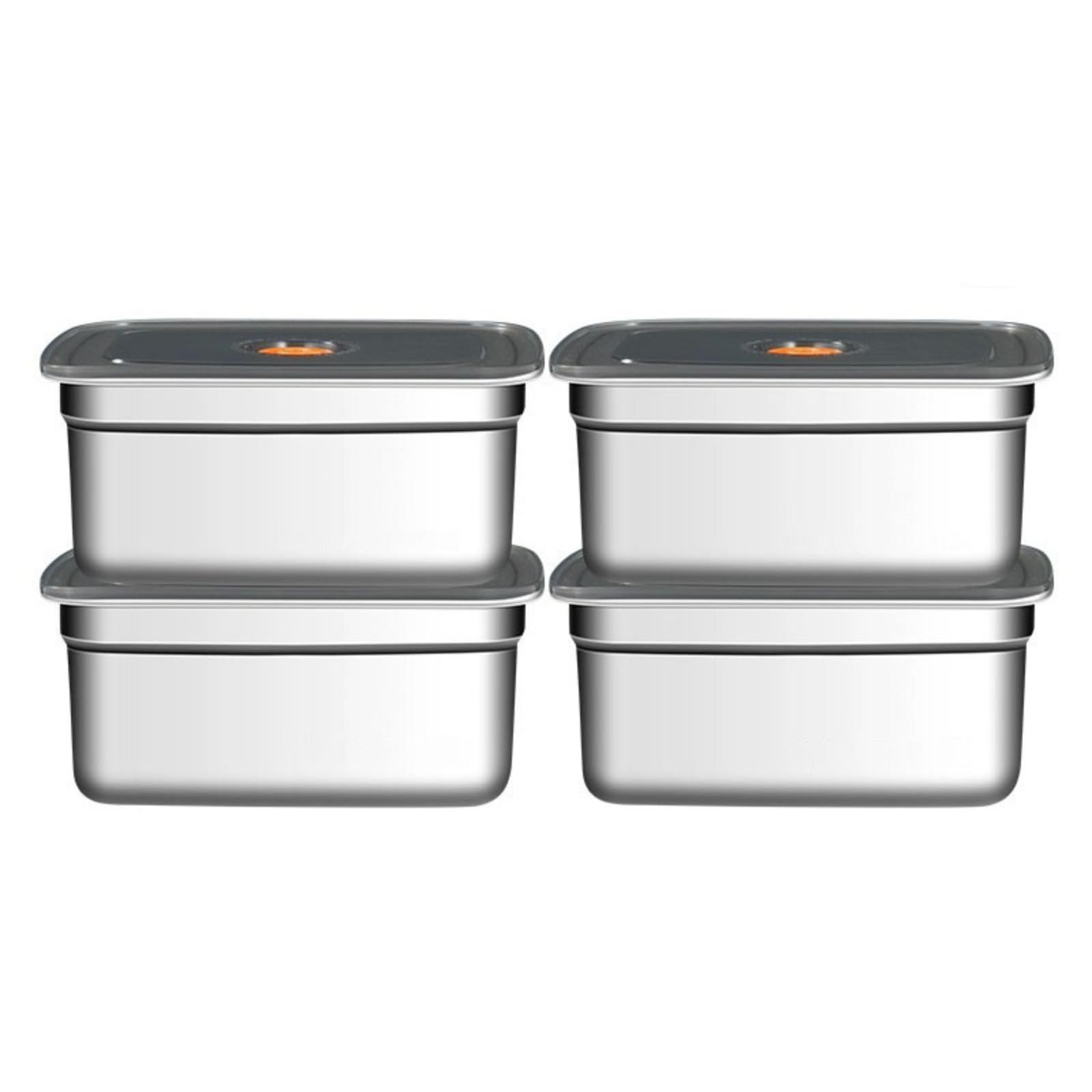 IHUAHSHUA Stainless steel food storage container with lid, airtight lunch box, storage and meal prep box, reusable, suitable for lunch and leftovers, freezer safe