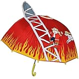 alles-meine.de GmbH 3-D Feuerwehr Schirm Kinderschirm Kinder Stockschirm Regenschirm Auto