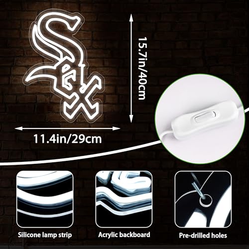 Image of Baseball Neon Sign for Wall Decor Dimmable Baseball Team Led Neon Light Up Sign for Man Cave Bedroom Birthday Gifts for Sports Fans 5V USB Powered Size 15.7 * 11.4inch(ZYLD141)