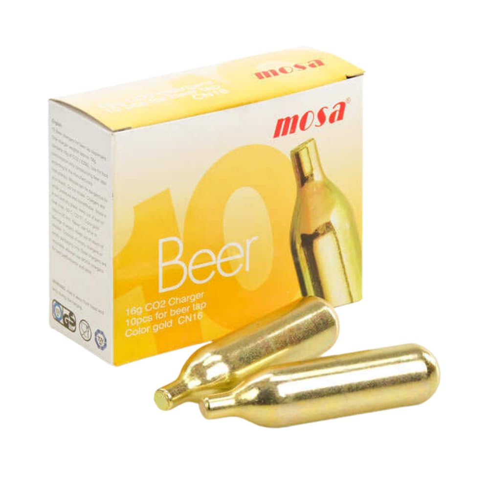 Mosa Non Threaded 16g CO2 Cartridges for Beer, Pack of 10