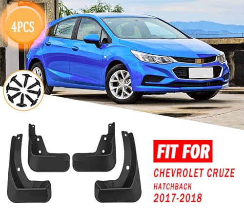 Image of Mud Flaps Mud Guards Fit for Chevrolet Cruze Hatchback 2017-2018, Front & Rear Mud Splash Guards Accessories - 4 Pc, Black