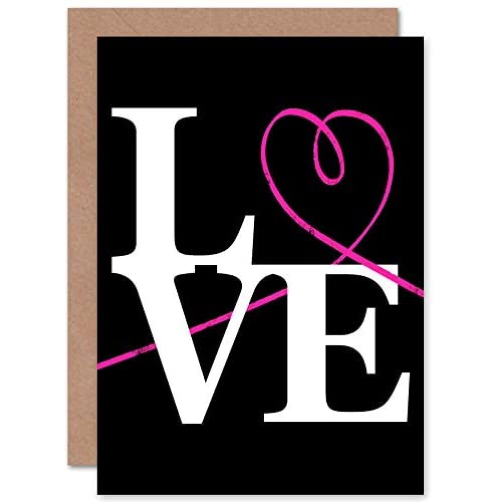 Wee Blue Coo Love Neon Paint Greeting Card With Envelope Inside Premium Quality