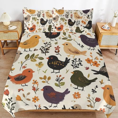 Ropa de cama de gallo de microfibra suave de 3 piezas con fundas de almohada 2
