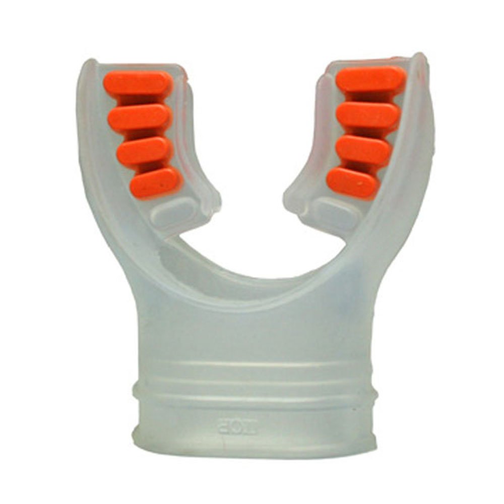 GetWetStore Silicone Mouthpiece w/Color Tab Replacement Scuba Regulator Comfort Fit Mouth Piece (Clear/Orange)