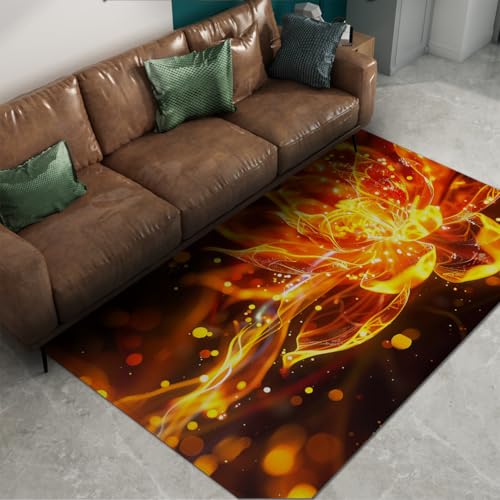 Tapis fleur de lotus lavable et antidérapant style néon - 2