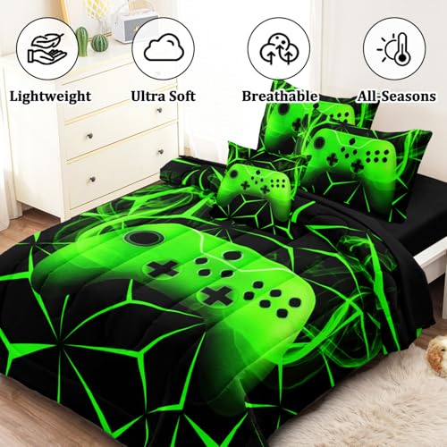 BERTSUCA Twin Gamer Bedding Sets for Boys Teen, 4 Pcs Gaming Twin Comforter Set for Boys, Kids Twin Bedding Set for All Season — view 4