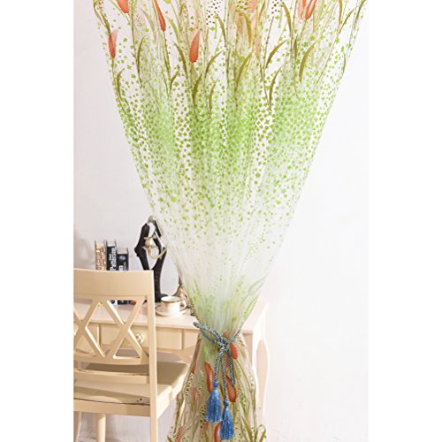 WINOMO Cortina transparente para janela de tela de janela de gaze para porta, cortina para decoração