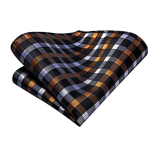Image of Hi-Tie Men's Tie Sets Silk Paisley Striped Necktie Pocket Square Cuff-links Sets Wedding Business Holiday