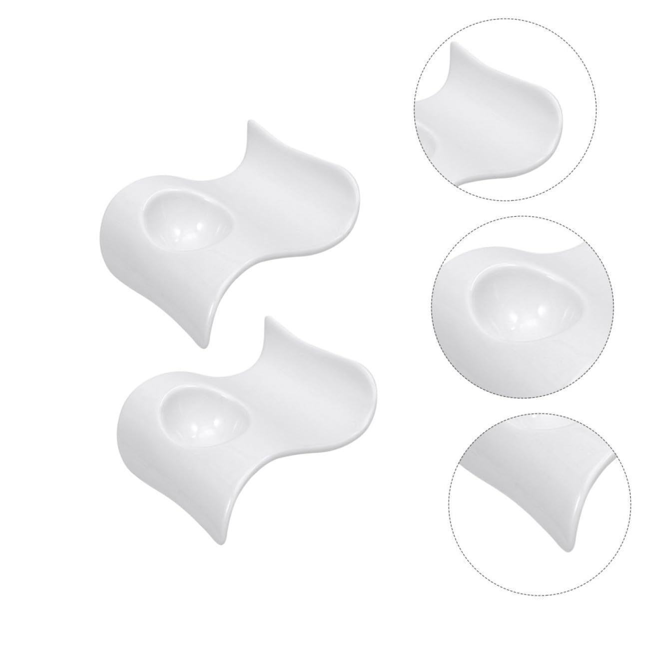 Lurrose Porte-œufs Faciles à Nettoyer en Céramique Blanche 6 Pièces Design Moderne et Élégant Supports Pratiques pour Petit-déjeuner pour Votre Table
