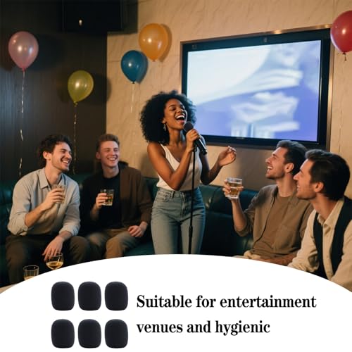 6 Stück Schwarz Popschutz Mikrofon,popschutz,pop filter,mikrofon popschutz,schaumstoff,Windschutz Schaumstoffabdeckung Muff,Anti-Bruit Pop Schutz Schaumstoff Microphone,Handmikrofon Popschutz